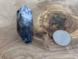 BLACK TOURMALINE IN QUARTZ STANDING POINT 003