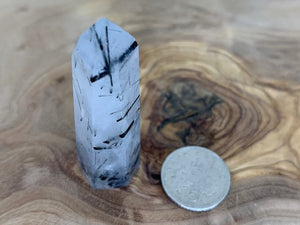 BLACK TOURMALINE IN QUARTZ STANDING POINT