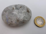 RAINBOW MOONSTONE PALMSTONE  WHITE LABRADORITE