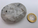 RAINBOW MOONSTONE PALMSTONE  WHITE LABRADORITE