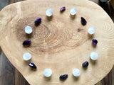 Amethyst  -  Selenite  -  Aura Cleansing  -  Crystal Grids  -  Tumble Stones  -  Gemstones  -  Stones  -  Cosmic Diamond Violet Flame