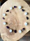 Amethyst  -  Selenite  -  Aura Cleansing  -  Crystal Grids  -  Tumble Stones  -  Gemstones  -  Stones  -  Cosmic Diamond Violet Flame